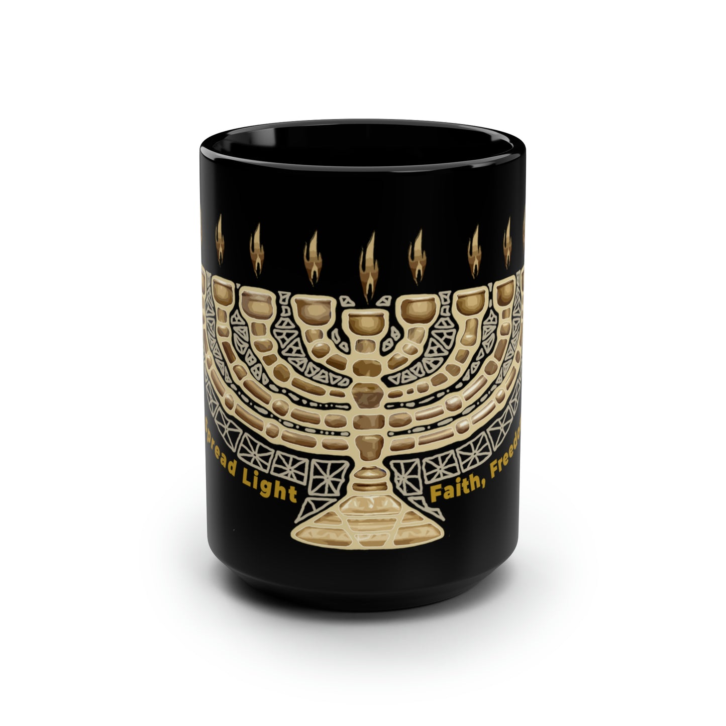 Hanukkiah / Black Mug 15 oz