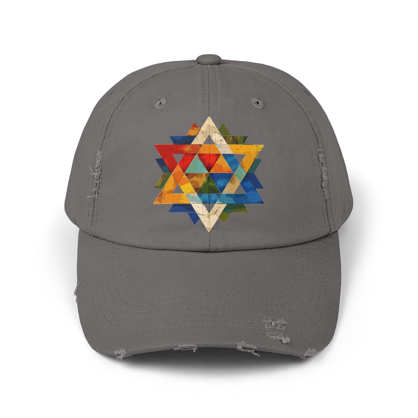 Israeli Star of David Hat, Jewish symbol Magen David Unisex Distressed Cap, Am Yisrael Chai