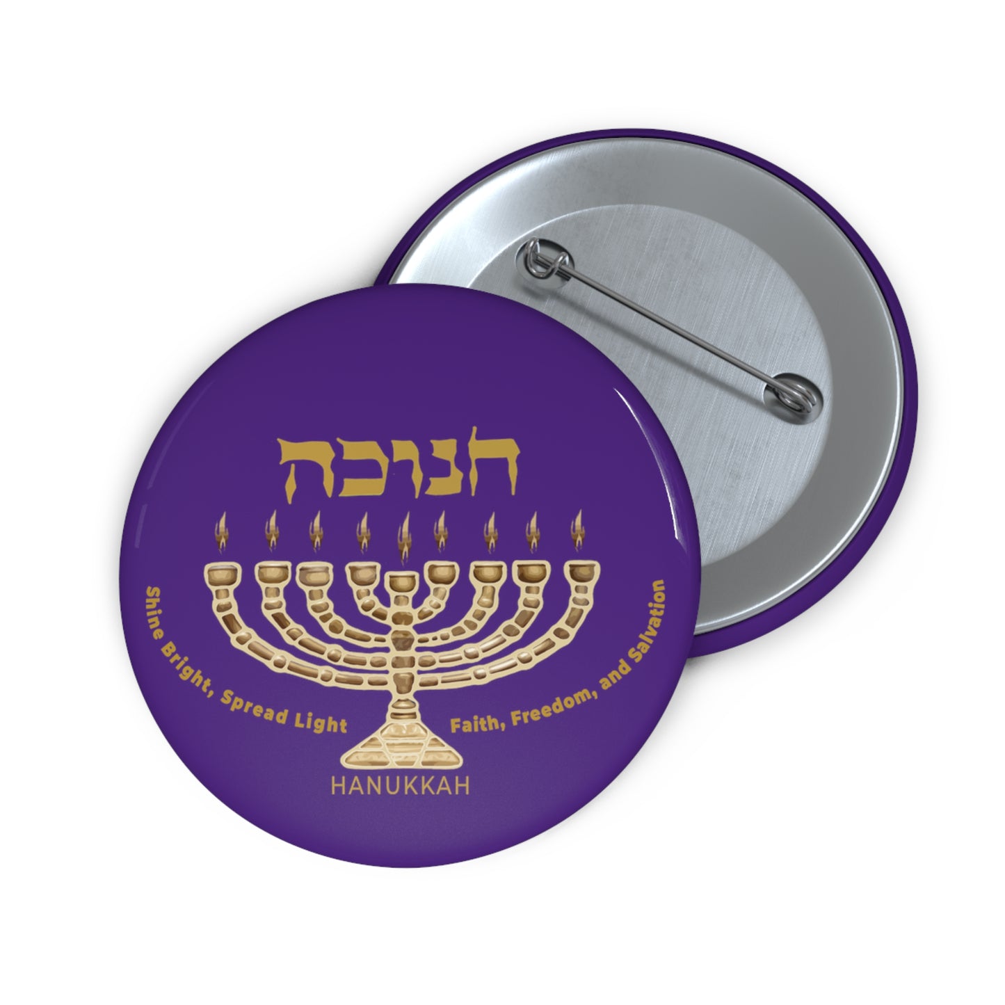 Hanukkah 2 /Purple Pin Buttons