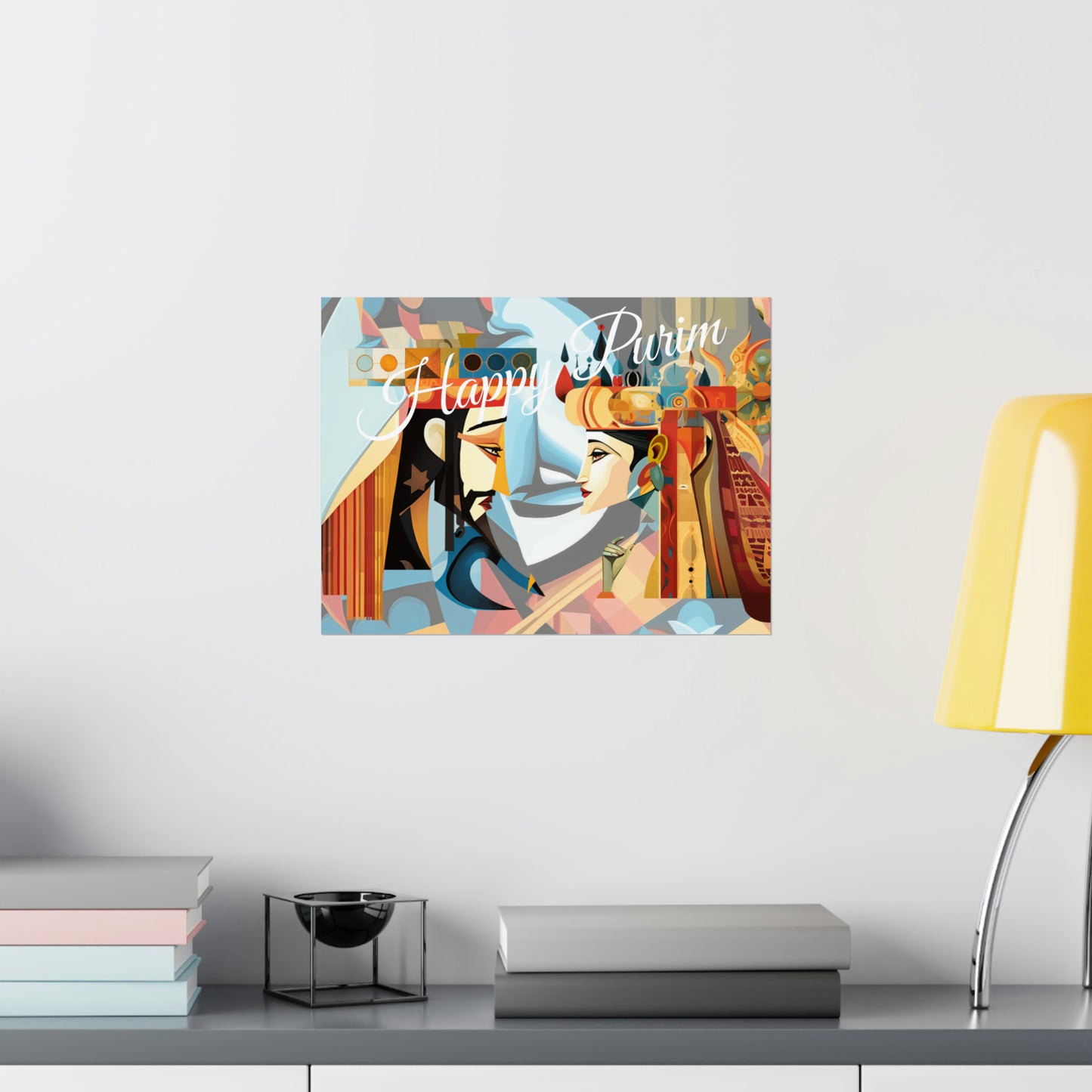 Happy Purim - Queen Esther and Mordecai - Matte Horizontal Poster