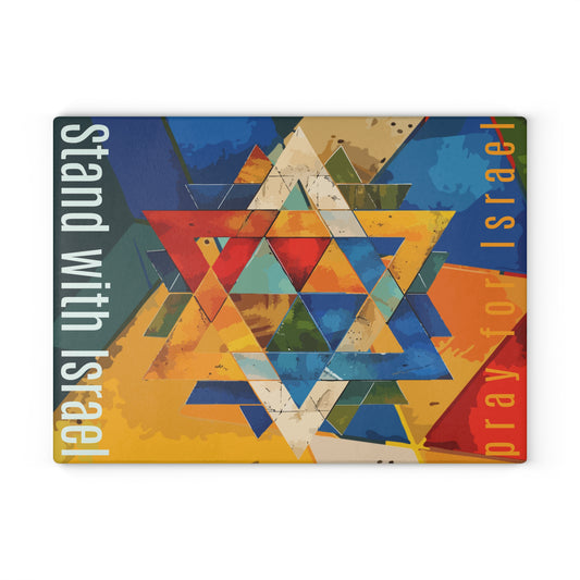 Stand with Israel, pray for Israel - Glass Cutting Board