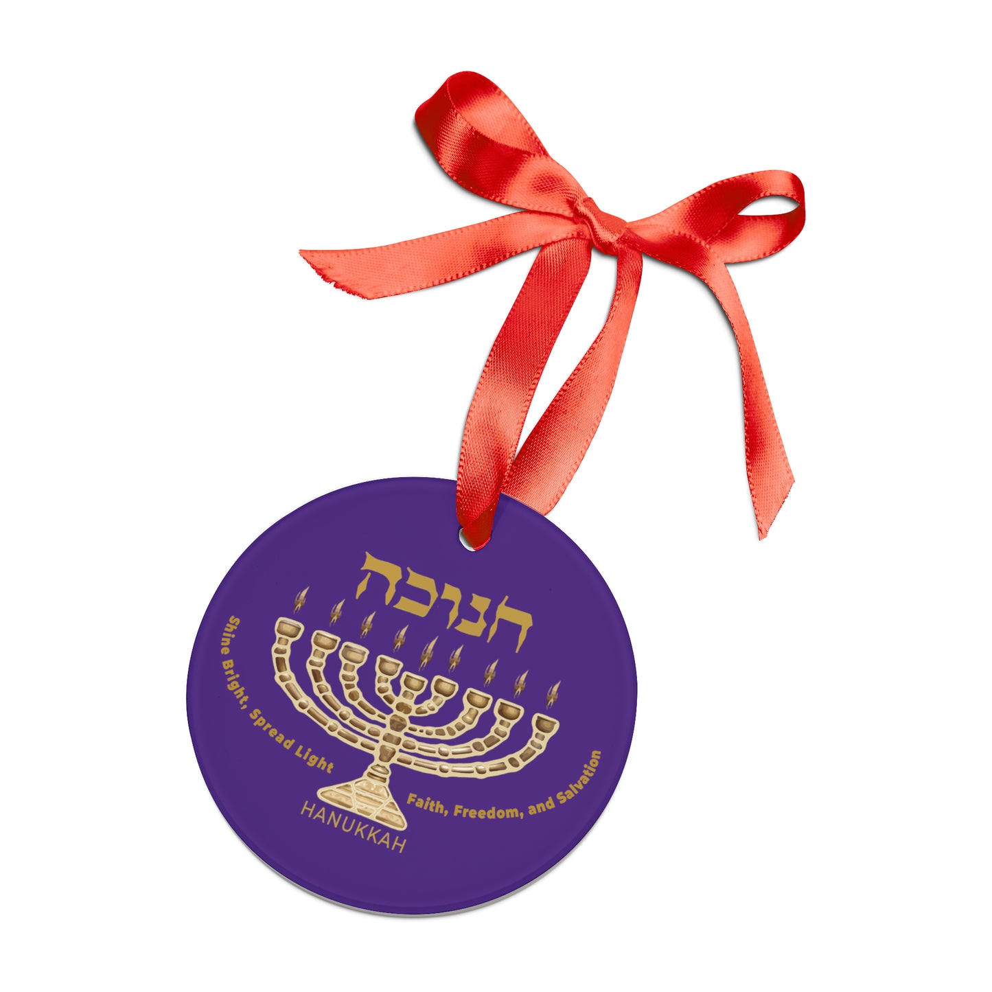 Hanukkah 2 / Acrylic Ornament with Ribbon