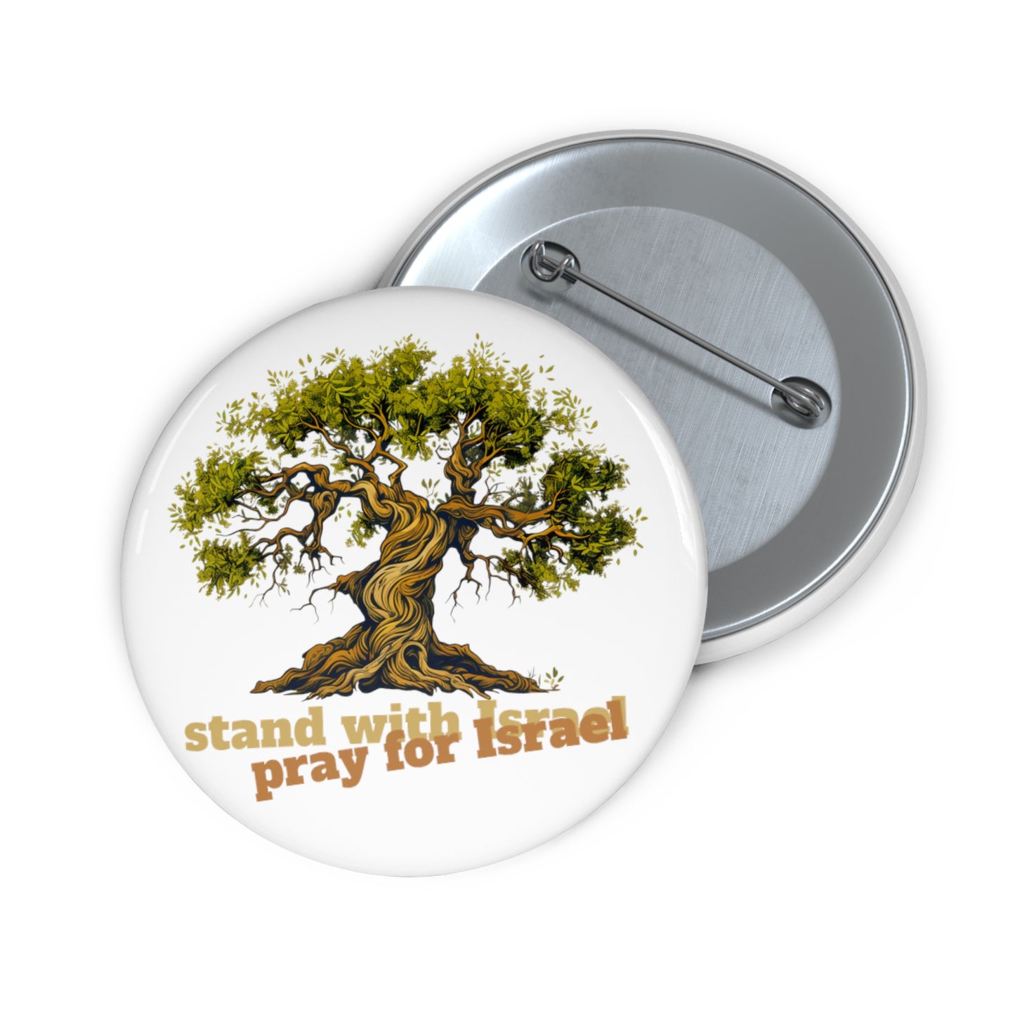 Pray for Israel/White Pin Buttons