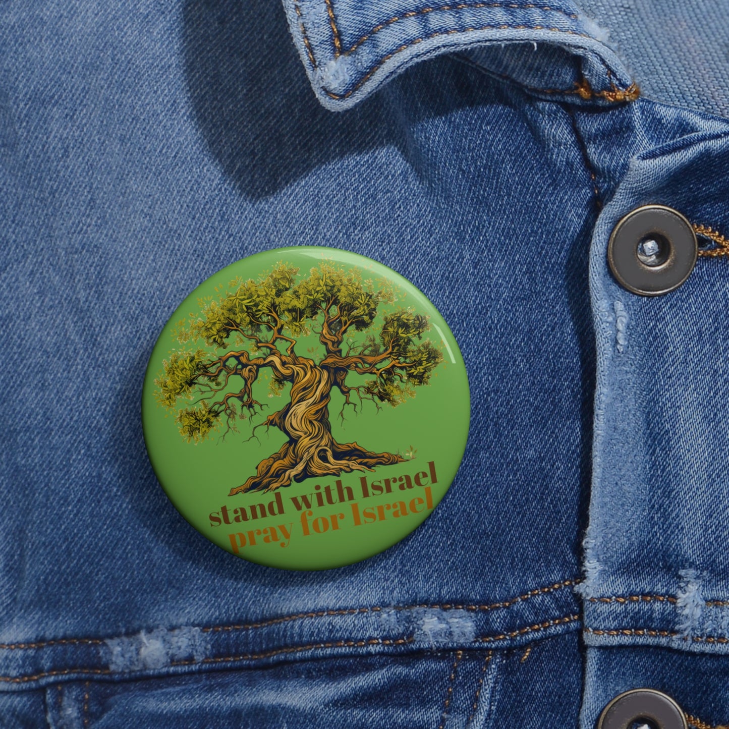 Pray for Israel /Green Pin Buttons