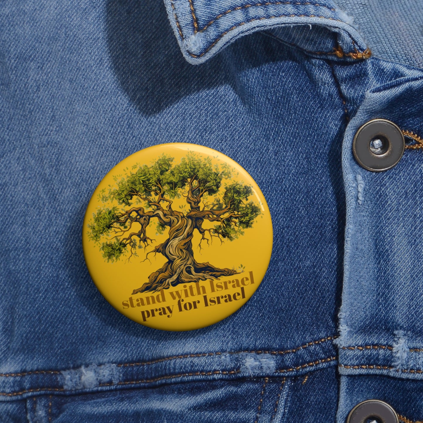 Pray for Israel /Yellow Pin Buttons