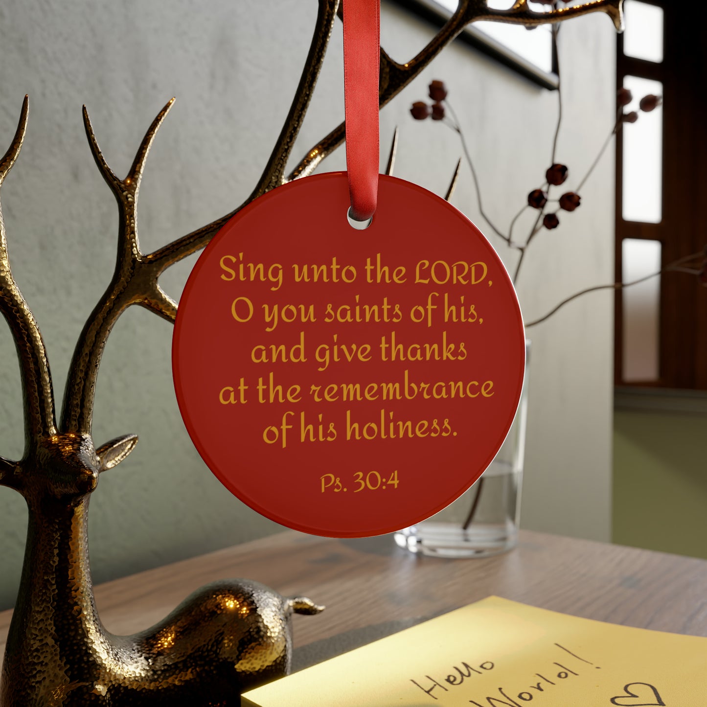 Give thanks 1 / Acrylic Ornament with Ribbon