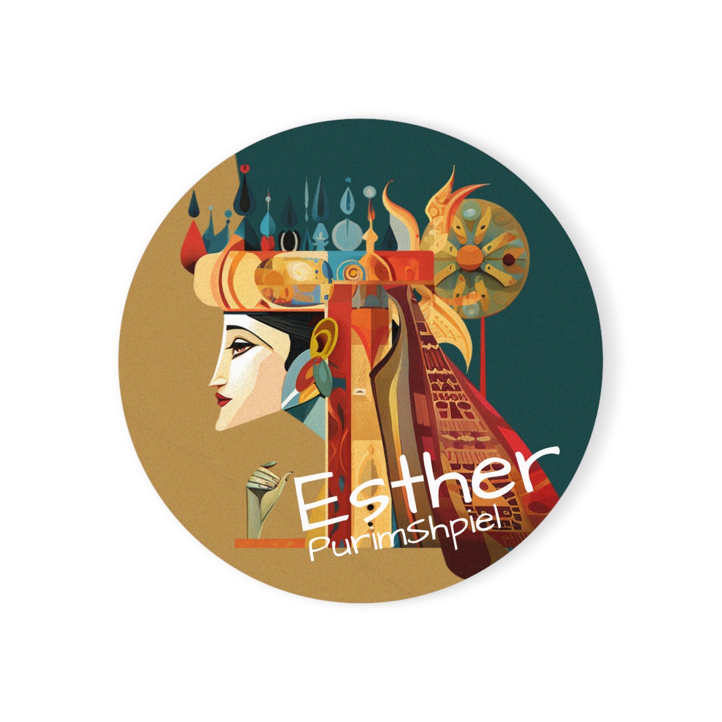Purim Spiel Character Esther / Cork Back Coaster
