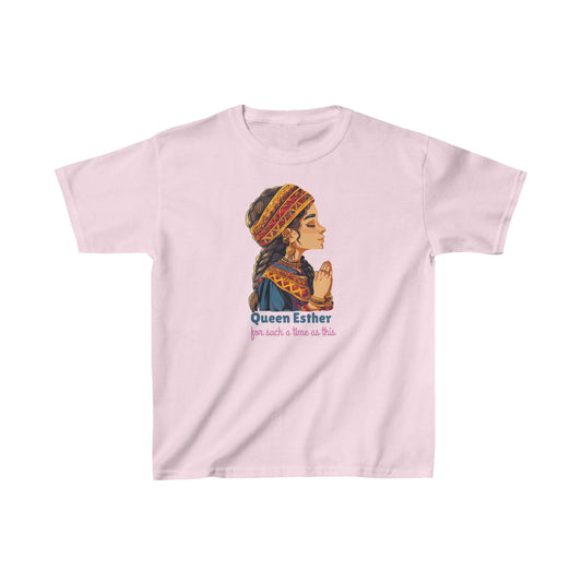 Purim Spiel T-shirt Queen Esther Praying - For such a time as this - Kids Heavy Cotton™ Tee