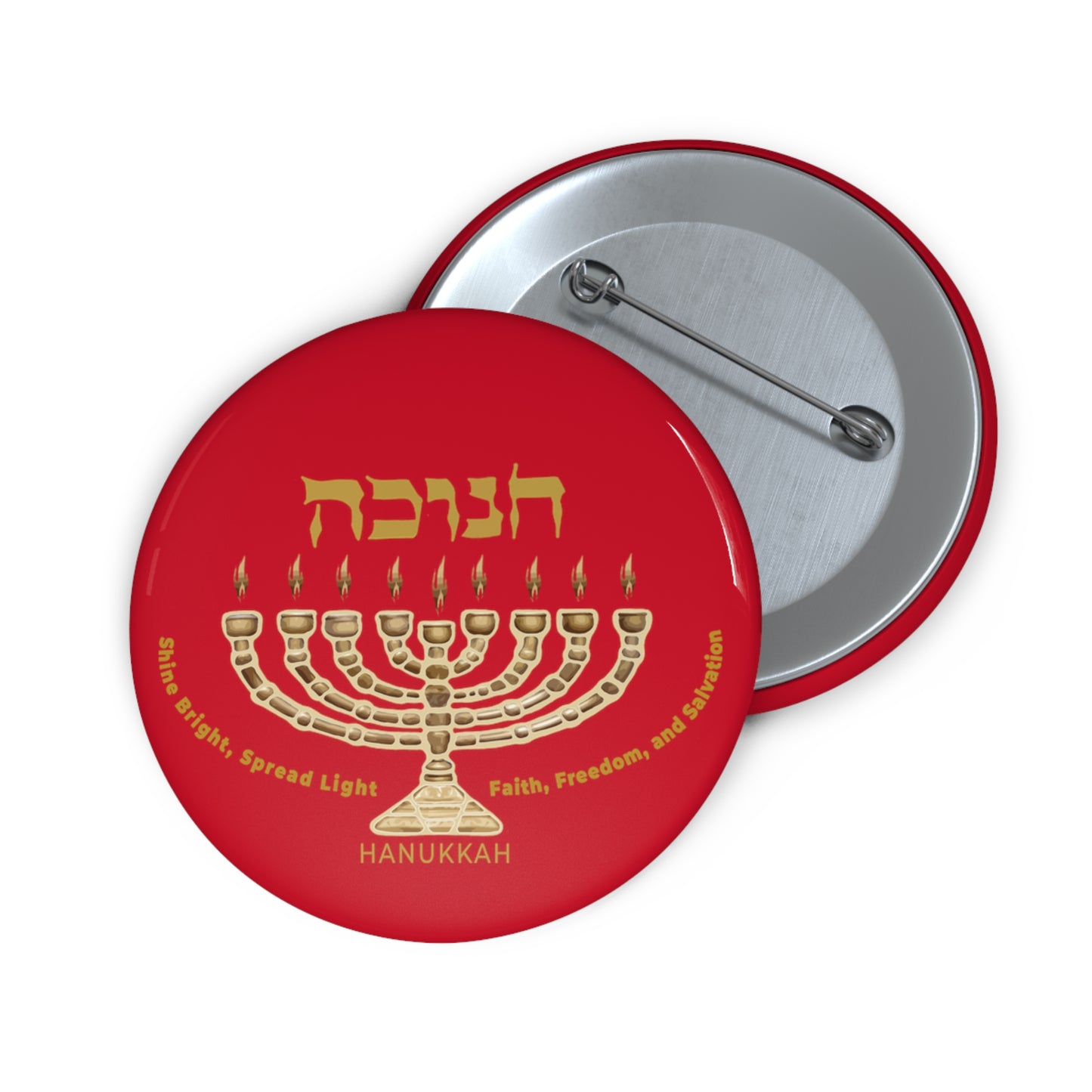 Hanukkah 1 /Red Pin Buttons