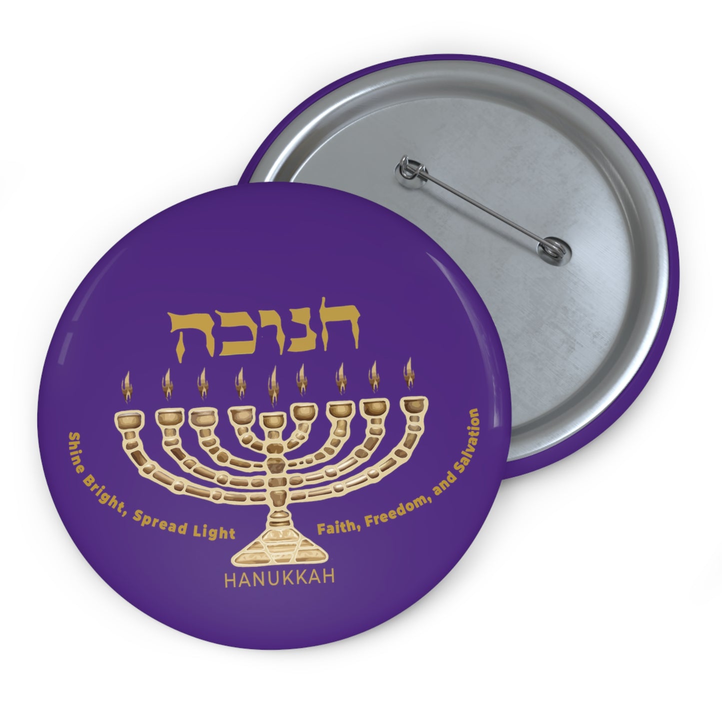Hanukkah 2 /Purple Pin Buttons