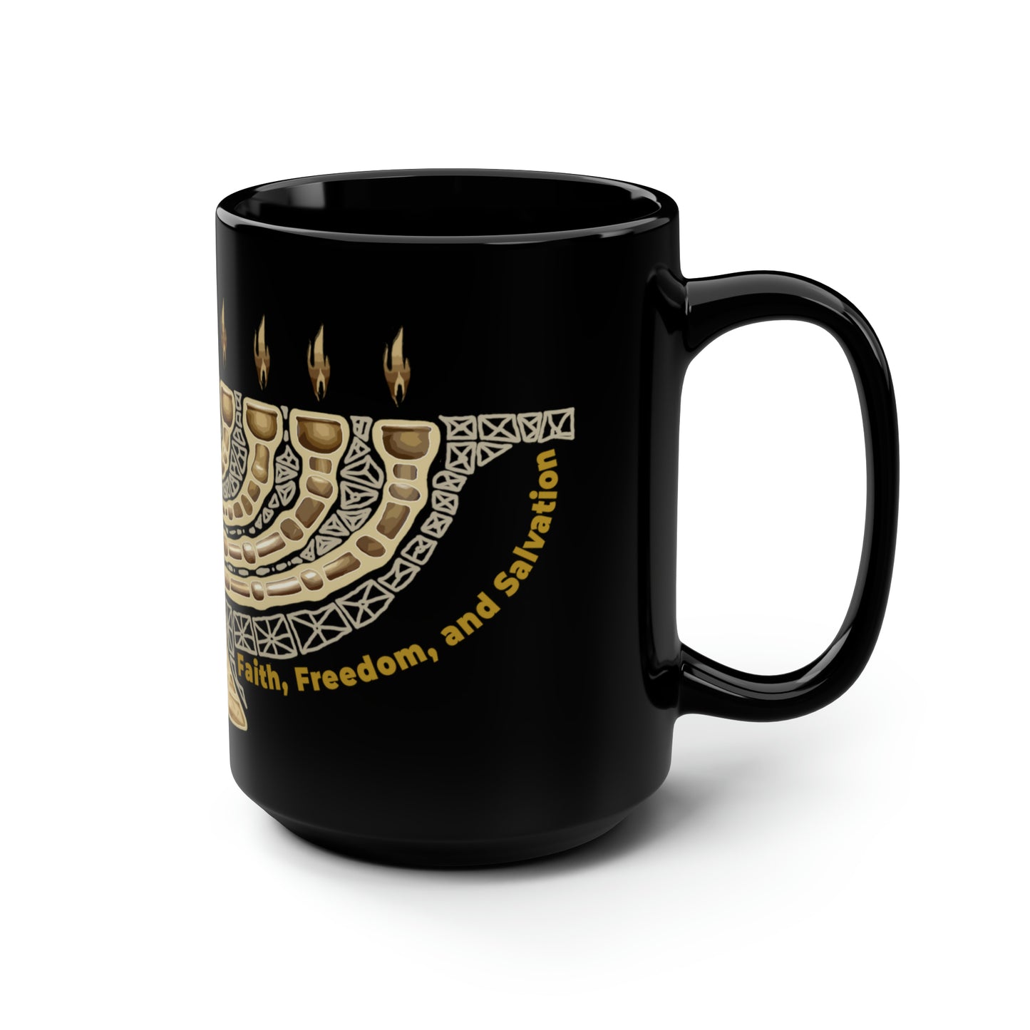 Hanukkiah / Black Mug 15 oz