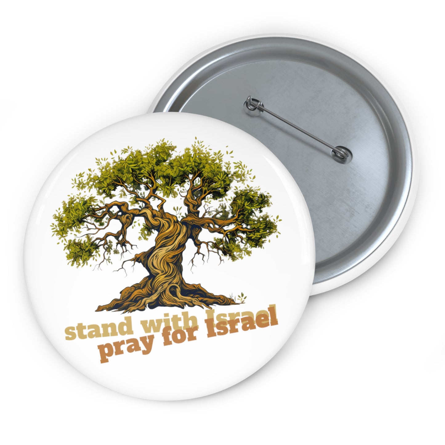 Pray for Israel/White Pin Buttons